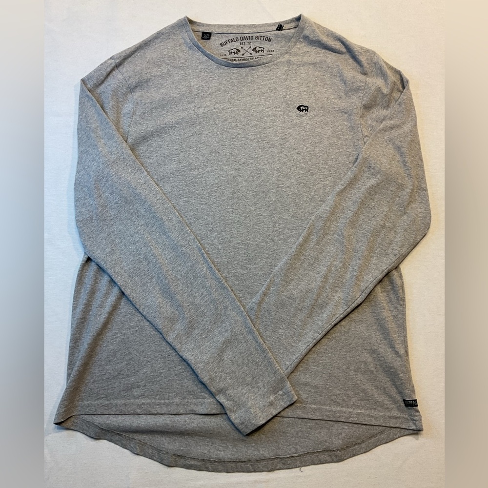 Buffalo David Bitton Gray Long Sleeve T-Shirt, Size XL Casual Everyday‎ Fall
